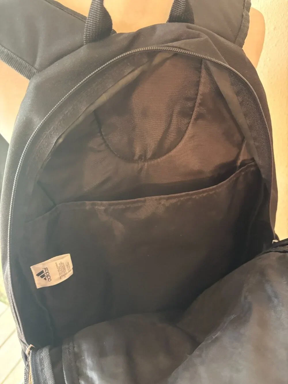EUC adidas Daily Sports School Backpack Black Canvas Orange Pulls Back-to-School